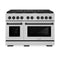 Autograph Edition 48 In. 6.7 Cu. Ft. Paramount Double Oven Dual Fuel Range With 8 Burner Gas Cooktop In Satin Stainless Steel And Matte Black Accents