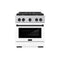 Autograph Edition 30 In. 4.2 Cu. Ft. Paramount Dual Fuel Range With 4 Burner Gas Cooktop And Electric Convection Oven In Satin Stainless Steel With White Matte Door And Matte Black Accents