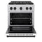 Autograph Edition 30 In. 4.2 Cu. Ft. Paramount Dual Fuel Range With 4 Burner Gas Cooktop And Electric Convection Oven In Satin Stainless Steel With White Matte Door And Matte Black Accents