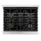 Autograph Edition 30 In. 4.2 Cu. Ft. Paramount Dual Fuel Range With 4 Burner Gas Cooktop And Electric Convection Oven In Satin Stainless Steel With White Matte Door And Matte Black Accents