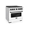 Autograph Edition 36 In. 5.2 Cu. Ft. Paramount Dual Fuel Range With 6 Burner Gas Cooktop And Electric Convection Oven In Satin Stainless Steel With White Matte Door And Matte Black Accents