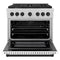 Autograph Edition 36 In. 5.2 Cu. Ft. Paramount Dual Fuel Range With 6 Burner Gas Cooktop And Electric Convection Oven In Satin Stainless Steel With White Matte Door And Matte Black Accents