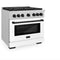 Autograph Edition 36 In. 5.2 Cu. Ft. Paramount Dual Fuel Range With 6 Burner Gas Cooktop And Electric Convection Oven In Satin Stainless Steel With White Matte Door And Matte Black Accents