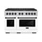Autograph Edition 48 In. 6.7 Cu. Ft. Paramount Double Oven Dual Fuel Range With 8 Burner Gas Cooktop In Satin Stainless Steel With White Matte Doors And Matte Black Accents