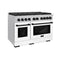 Autograph Edition 48 In. 6.7 Cu. Ft. Paramount Double Oven Dual Fuel Range With 8 Burner Gas Cooktop In Satin Stainless Steel With White Matte Doors And Matte Black Accents