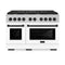 Autograph Edition 48 In. 6.7 Cu. Ft. Paramount Double Oven Dual Fuel Range With 8 Burner Gas Cooktop In Satin Stainless Steel With White Matte Doors And Matte Black Accents