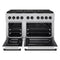 Autograph Edition 48 In. 6.7 Cu. Ft. Paramount Double Oven Dual Fuel Range With 8 Burner Gas Cooktop In Satin Stainless Steel With White Matte Doors And Matte Black Accents