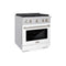 30 In. 4.2 Cu. Ft. Paramount Dual Fuel Range With 4 Burner Gas Cooktop And Electric Convection Oven In Stainless Steel With White Matte Door