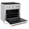 30 In. 4.2 Cu. Ft. Paramount Dual Fuel Range With 4 Burner Gas Cooktop And Electric Convection Oven In Stainless Steel With White Matte Door