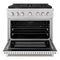 36 In. 5.2 Cu. Ft. Paramount Dual Fuel Range With 6 Burner Gas Cooktop And Electric Convection Oven In Stainless Steel With White Matte Door