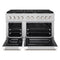 48 In. 6.7 Cu. Ft. Paramount Double Oven Dual Fuel Range With 8 Burner Gas Cooktop In Stainless Steel With White Matte Doors