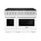 48 In. 6.7 Cu. Ft. Paramount Double Oven Dual Fuel Range With 8 Burner Gas Cooktop In Stainless Steel With White Matte Doors