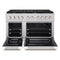 48 In. 6.7 Cu. Ft. Paramount Double Oven Dual Fuel Range With 8 Burner Gas Cooktop In Stainless Steel With White Matte Doors