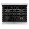 Autograph Edition 30 In. 4.2 Cu. Ft. Paramount Dual Fuel Range With 4 Burner Gas Cooktop And Electric Convection Oven In Stainless Steel With Polished Gold Accents