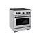Autograph Edition 30 In. 4.2 Cu. Ft. Paramount Dual Fuel Range With 4 Burner Gas Cooktop And Electric Convection Oven In Stainless Steel With Matte Black Accents