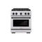 Autograph Edition 30 In. 4.2 Cu. Ft. Paramount Dual Fuel Range With 4 Burner Gas Cooktop And Electric Convection Oven In Stainless Steel With Matte Black Accents