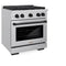 Autograph Edition 30 In. 4.2 Cu. Ft. Paramount Dual Fuel Range With 4 Burner Gas Cooktop And Electric Convection Oven In Stainless Steel With Matte Black Accents