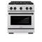 Autograph Edition 30 In. 4.2 Cu. Ft. Paramount Dual Fuel Range With 4 Burner Gas Cooktop And Electric Convection Oven In Stainless Steel With Matte Black Accents