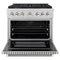 Autograph Edition 36 In. 5.2 Cu. Ft. Paramount Dual Fuel Range With 6 Burner Gas Cooktop And Electric Convection Oven In Stainless Steel With Polished Nickel Helix Handle And Knob Accents