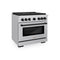 Autograph Edition 36 In. 5.2 Cu. Ft. Paramount Dual Fuel Range With 6 Burner Gas Cooktop And Electric Convection Oven In Stainless Steel With Matte Black Accents