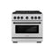 Autograph Edition 36 In. 5.2 Cu. Ft. Paramount Dual Fuel Range With 6 Burner Gas Cooktop And Electric Convection Oven In Stainless Steel With Matte Black Accents