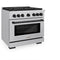 Autograph Edition 36 In. 5.2 Cu. Ft. Paramount Dual Fuel Range With 6 Burner Gas Cooktop And Electric Convection Oven In Stainless Steel With Matte Black Accents