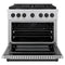 Autograph Edition 36 In. 5.2 Cu. Ft. Paramount Dual Fuel Range With 6 Burner Gas Cooktop And Electric Convection Oven In Stainless Steel With Matte Black Accents