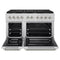 Autograph Edition 48 In. 6.7 Cu. Ft. Paramount Double Oven Dual Fuel Range With 8 Burner Gas Cooktop In Stainless Steel And Polished Nickel Helix Handles And Knob Accents