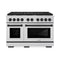 Autograph Edition 48 In. 6.7 Cu. Ft. Paramount Double Oven Dual Fuel Range With 8 Burner Gas Cooktop In Stainless Steel And Matte Black Accents