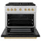 Autograph Edition 36 In. 5.2 Cu. Ft. Paramount Dual Fuel Range With 6 Burner Gas Cooktop And Electric Convection Oven In Stainless Steel With Black Matte Door And Champagne Bronze Accents