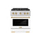 Autograph Edition 30 In. 4.2 Cu. Ft. Paramount Dual Fuel Range With 4 Burner Gas Cooktop And Electric Convection Oven In Stainless Steel With White Matte Door And Polished Gold Accents