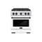 Autograph Edition 30 In. 4.2 Cu. Ft. Paramount Dual Fuel Range With 4 Burner Gas Cooktop And Electric Convection Oven In Stainless Steel With White Matte Door And Matte Black Accents