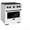 Autograph Edition 30 In. 4.2 Cu. Ft. Paramount Dual Fuel Range With 4 Burner Gas Cooktop And Electric Convection Oven In Stainless Steel With White Matte Door And Matte Black Accents