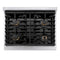 Autograph Edition 30 In. 4.2 Cu. Ft. Paramount Dual Fuel Range With 4 Burner Gas Cooktop And Electric Convection Oven In Stainless Steel With White Matte Door And Matte Black Accents