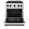 Autograph Edition 30 In. 4.2 Cu. Ft. Paramount Dual Fuel Range With 4 Burner Gas Cooktop And Electric Convection Oven In Stainless Steel With White Matte Door And Matte Black Accents