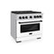 Autograph Edition 36 In. 5.2 Cu. Ft. Paramount Dual Fuel Range With 6 Burner Gas Cooktop And Electric Convection Oven In Stainless Steel With White Matte Door And Matte Black Accents