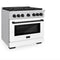 Autograph Edition 36 In. 5.2 Cu. Ft. Paramount Dual Fuel Range With 6 Burner Gas Cooktop And Electric Convection Oven In Stainless Steel With White Matte Door And Matte Black Accents