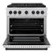 Autograph Edition 36 In. 5.2 Cu. Ft. Paramount Dual Fuel Range With 6 Burner Gas Cooktop And Electric Convection Oven In Stainless Steel With White Matte Door And Matte Black Accents