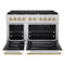 Autograph Edition 48 In. 6.7 Cu. Ft. Paramount Double Oven Dual Fuel Range With 8 Burner Gas Cooktop In Stainless Steel With White Matte Doors And Polished Gold Accents