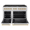 Autograph Edition 48 In. 6.7 Cu. Ft. Paramount Double Oven Dual Fuel Range With 8 Burner Gas Cooktop In Stainless Steel With White Matte Doors And Polished Gold Accents