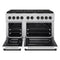 Autograph Edition 48 In. 6.7 Cu. Ft. Paramount Double Oven Dual Fuel Range With 8 Burner Gas Cooktop In Stainless Steel With White Matte Doors And Matte Black Accents