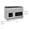 48 In. 6.7 Cu. Ft. Paramount Double Oven Gas Range With 8 Burner Cooktop In Stainless Steel