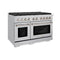 48 In. 6.7 Cu. Ft. Paramount Double Oven Gas Range With 8 Burner Cooktop In Stainless Steel