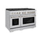 48 In. 6.7 Cu. Ft. Paramount Double Oven Gas Range With 8 Burner Cooktop In Stainless Steel