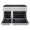 48 In. 6.7 Cu. Ft. Paramount Double Oven Gas Range With 8 Burner Cooktop In Stainless Steel