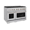48 In. 6.7 Cu. Ft. Paramount Double Oven Gas Range With 8 Burner Cooktop In Stainless Steel