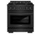 30 In. 4.2 Cu. Ft. Paramount Gas Range With 4 Burner Cooktop And Convection Gas Oven In Black Stainless Steel