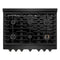 36 In. 5.2 Cu. Ft. Paramount Gas Range With 6 Burner Cooktop And Convection Gas Oven In Black Stainless Steel