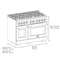 48 In. 6.7 Cu. Ft. Paramount Double Oven Gas Range With 8 Burner Cooktop In Black Stainless Steel