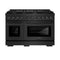 48 In. 6.7 Cu. Ft. Paramount Double Oven Gas Range With 8 Burner Cooktop In Black Stainless Steel